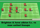 Brighton & hove albion f.c. vs man united lineups