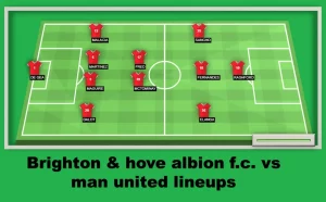 Brighton & hove albion f.c. vs man united lineups