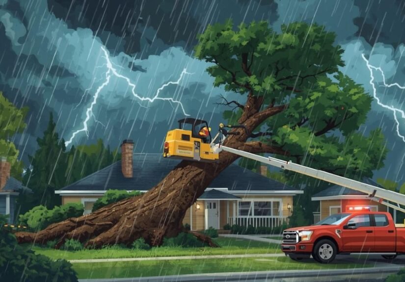 emergency tree cutting for property protection
